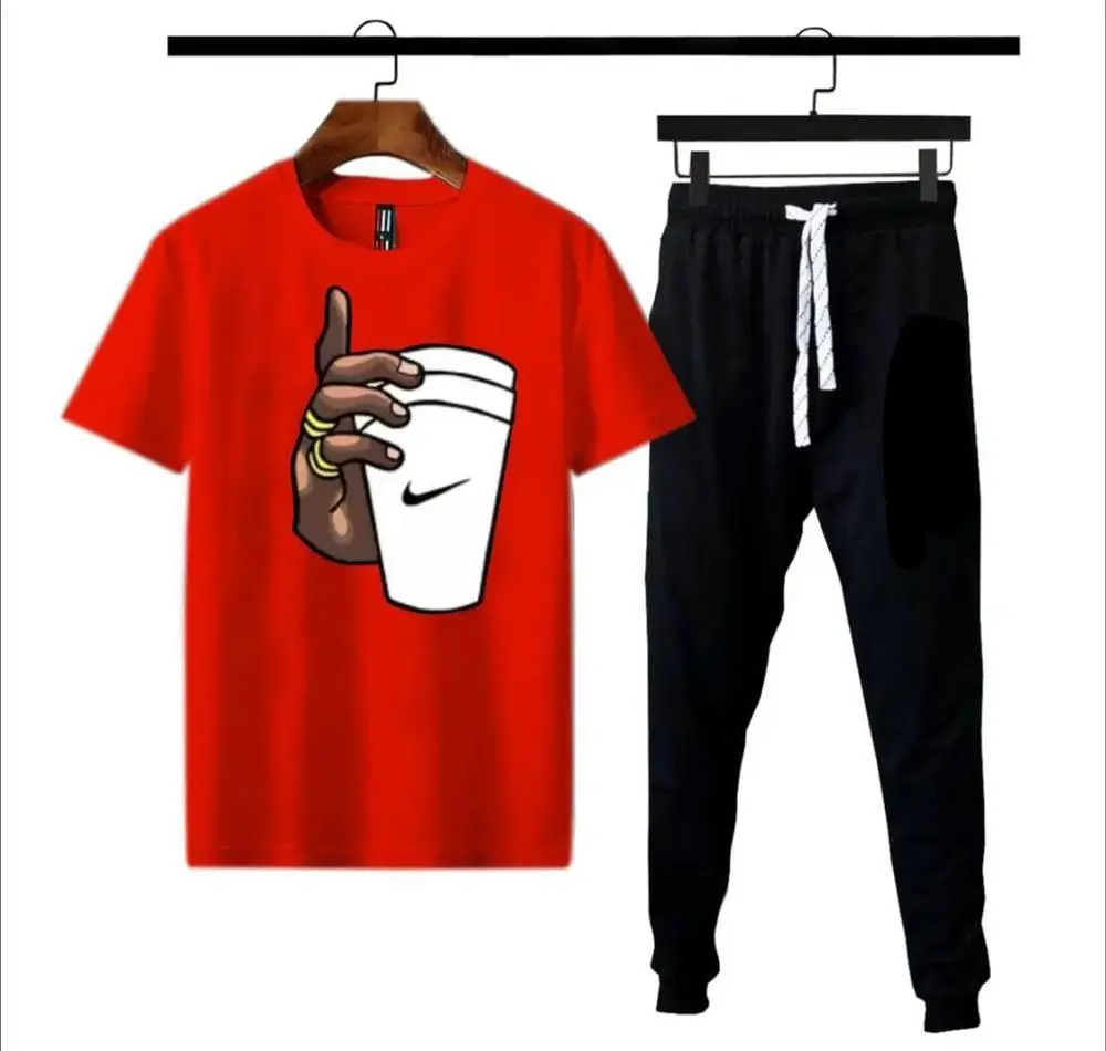 2 Pcs Micro Polyester Printed T-Shirt And Trouser